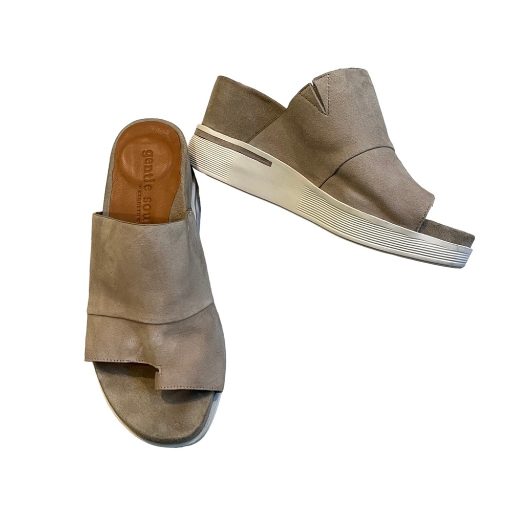 Gentle Souls Gisele 65 Gray Suede Sporty Slide